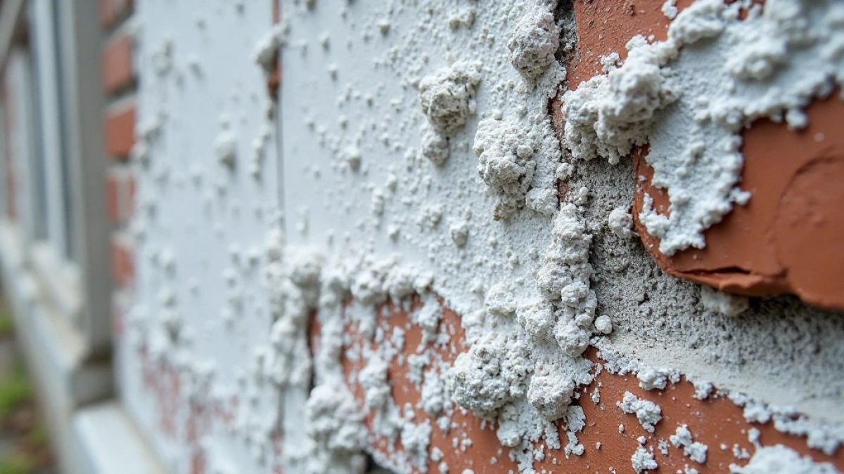 białe wykwity na elewacji